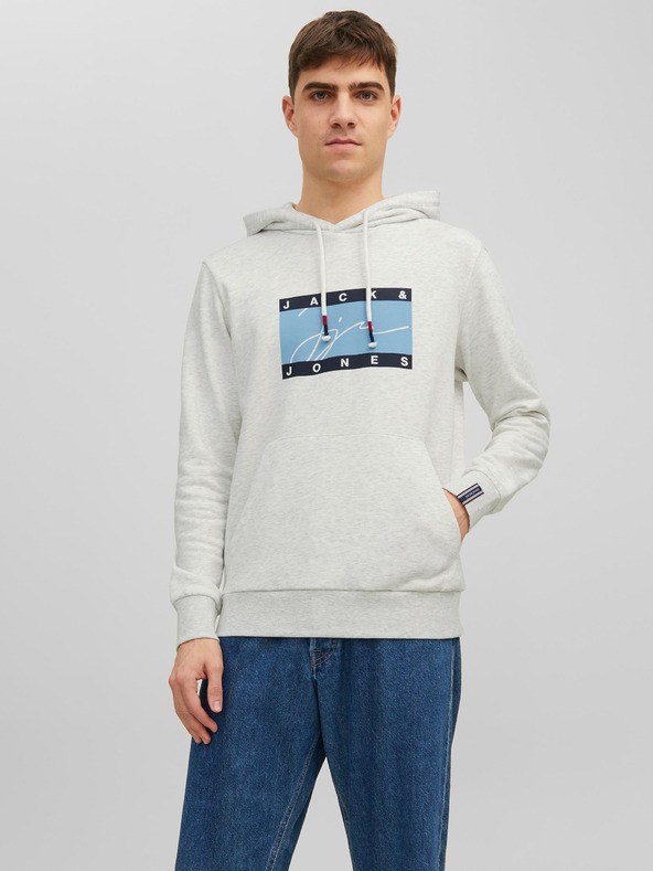Jack & Jones Svetlošedá pánska opálená mikina Jack & Jones Josh