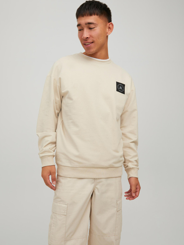 Jack & Jones Béžová pánska mikina Jack & Jones Filo