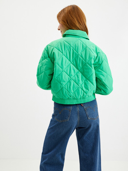 Tom Tailor Denim Svetlozelená dámska prešívaná bunda Tom Tailor Denim