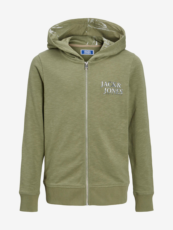 Jack & Jones Jack & Jones Crayon Green Chlapčenská mikina s kapucňou na zips