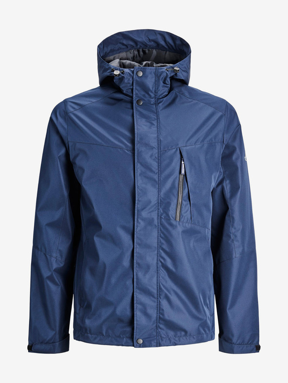 Jack & Jones Tmavomodrá pánska ľahká bunda s kapucňou Jack & Jones Logan