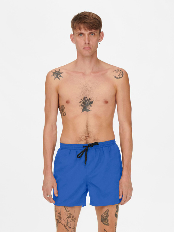 ONLY & SONS Modré pánske plavky ONLY & SONS Ted