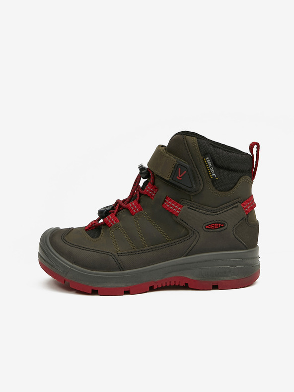 Keen Khaki dievčenská outdoorová kožená členková obuv Keen Redwood Mid