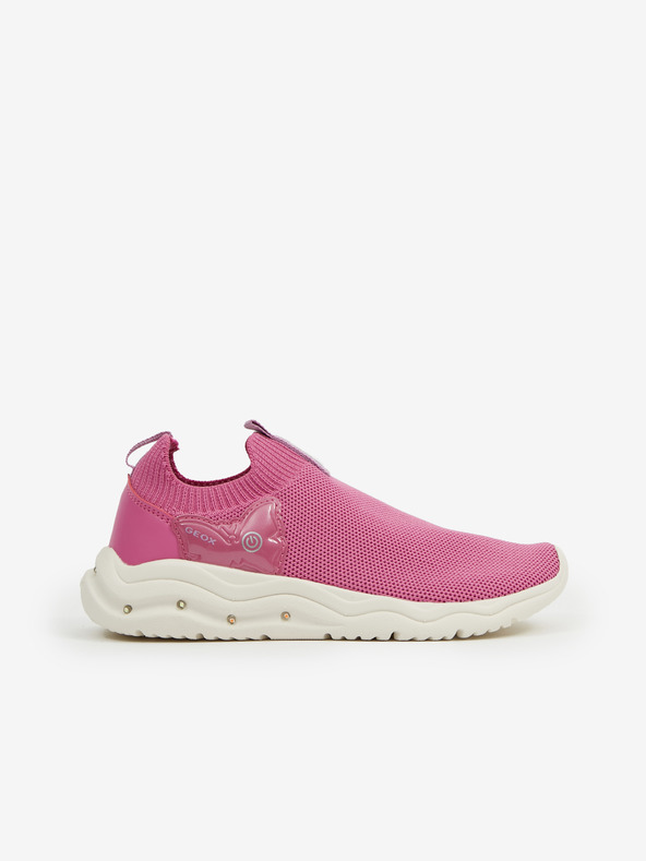 Geox Ružové dievčenské slip on tenisky Geox