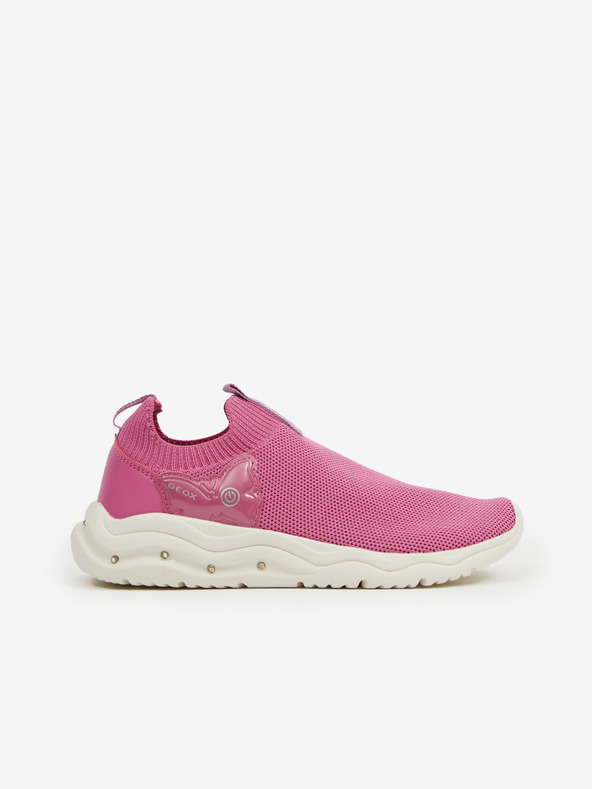 Geox Ružové dievčenské slip on tenisky Geox