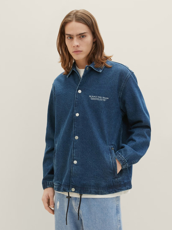 Tom Tailor Denim Tmavomodrá pánska džínsová bunda Tom Tailor Denim