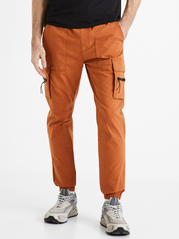 Celio Tehlové pánske cargo nohavice Celio Dozip