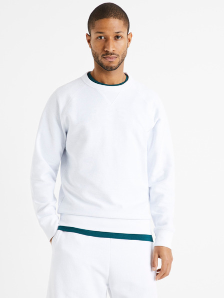 Celio Biela pánska mikina Celio Dereverse