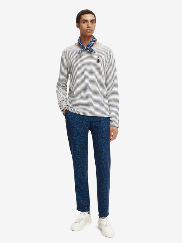 Scotch & Soda Modro-biely pánsky pruhovaný ľahký sveter Scotch & Soda