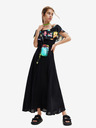 Desigual Desigual Susan Čierne dámske šaty s volánom