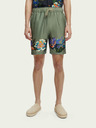 Scotch & Soda Tmavozelené pánske vzorované šortky Scotch & Soda