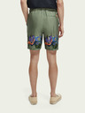 Scotch & Soda Tmavozelené pánske vzorované šortky Scotch & Soda