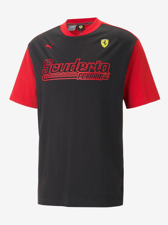 Puma Červeno-čierne pánske tričko Puma Ferrari Race Statement