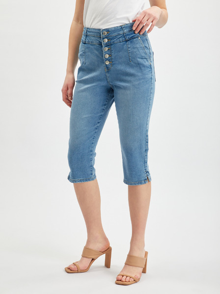 Orsay Modré dámske skrátené slim fit džínsy ORSAY