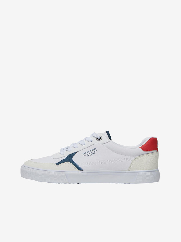 Jack & Jones Biele pánske tenisky so semišovými detailmi Jack & Jones Uston