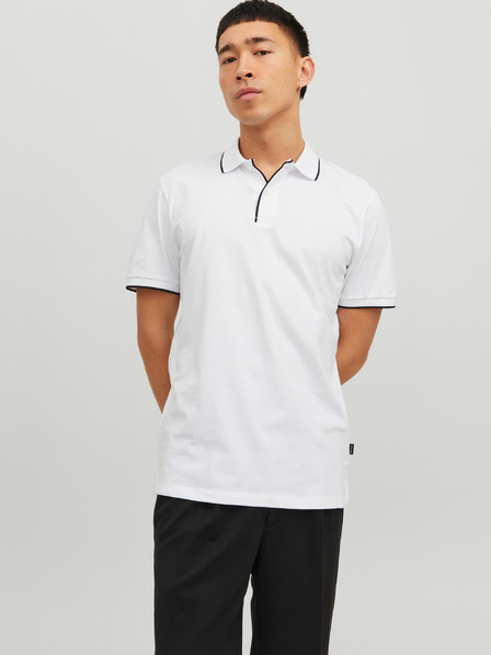 Jack & Jones Biela pánska polokošeľa Jack & Jones La Porter