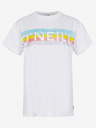 O'Neill Biele dámske tričko O'Neill CONNECTIVE GRAPHIC LONG TSHIRT s potlačou