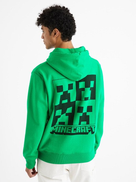Celio Zelená pánska mikina Celio Minecraft