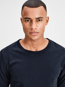 Jack & Jones Tmavomodré pánske tričko s dlhým rukávom Jack & Jones Basic