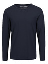 Jack & Jones Tmavomodré pánske tričko s dlhým rukávom Jack & Jones Basic