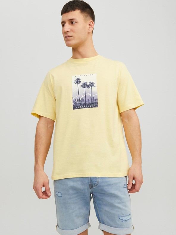 Jack & Jones Svetložltá pánska košeľa Jack & Jones Splash