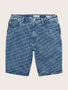 Tom Tailor Denim Modré pánske vzorované džínsové šortky Tom Tailor Denim