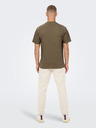 ONLY & SONS Hnedé základné tričko ONLY & SONS Fred