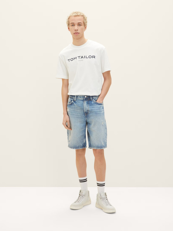 Tom Tailor Denim Svetlomodré pánske džínsové šortky Tom Tailor Denim