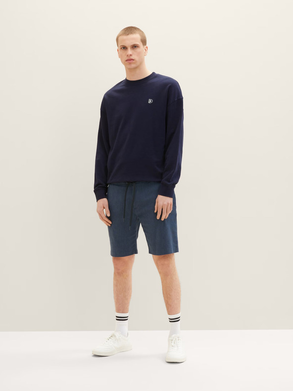 Tom Tailor Denim Tmavomodré pánske džínsové šortky Tom Tailor