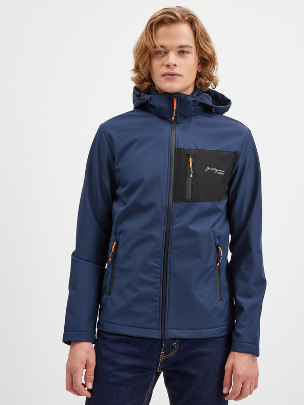 Jack & Jones Tmavomodrá pánska ľahká bunda s kapucňou Jack & Jones Tyson