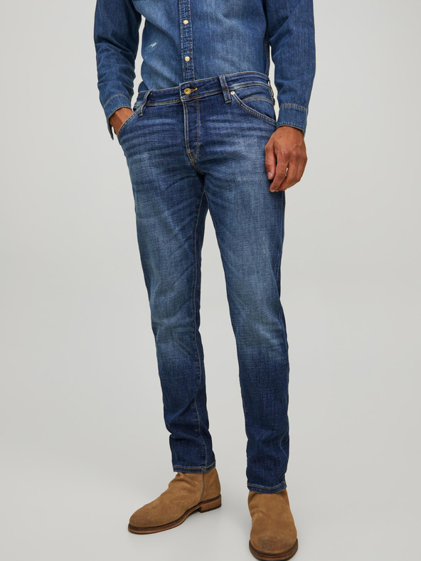 Jack & Jones Modré pánske slim fit džínsy Jack & Jones Glenn