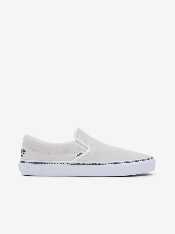 Vans Krémové dámske kožené slip on tenisky VANS UA Classic Slip-On
