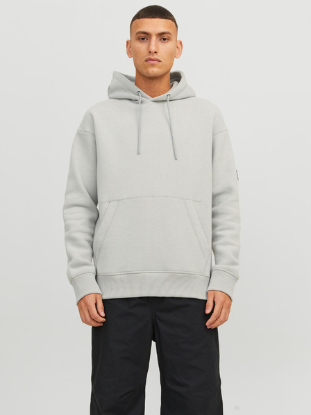 Jack & Jones Svetlosivá pánska mikina Jack & Jones Classic s kapucňou