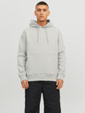 Jack & Jones Svetlosivá pánska mikina Jack & Jones Classic s kapucňou