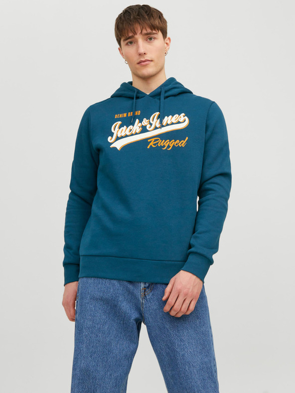 Jack & Jones Modrá pánska mikina Jack & Jones Logo