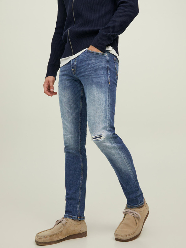 Jack & Jones Modré pánske slim fit džínsy Jack & Jones Glenn