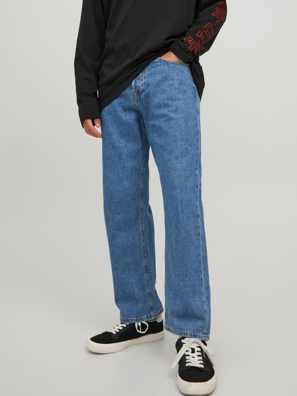Jack & Jones Modré pánske džínsy širokého strihu Jack & Jones Eddie