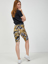 Versace Jeans Couture Versace Jeans Couture žlto-čierne dámske krátke legíny so vzorom