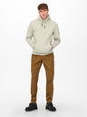 ONLY & SONS Béžová pánska basic mikina s kapucňou ONLY & SONS Ceres