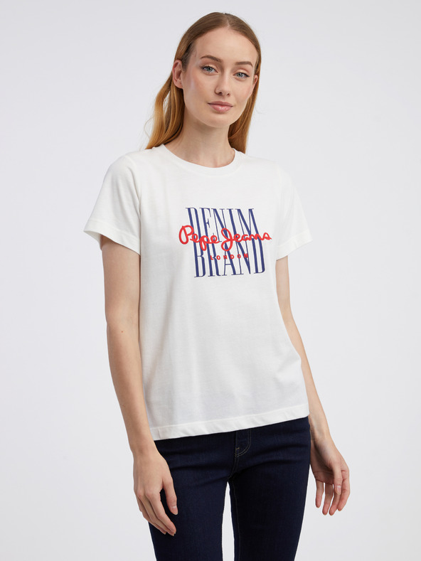 Pepe Jeans Biele dámske tričko Pepe Jeans Camille