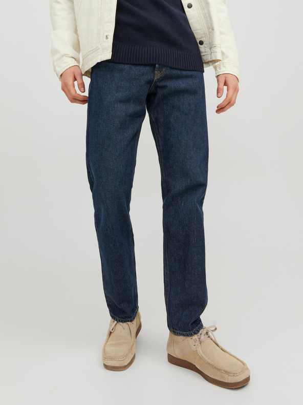 Jack & Jones Tmavomodré pánske džínsy rovného strihu Jack & Jones Chris