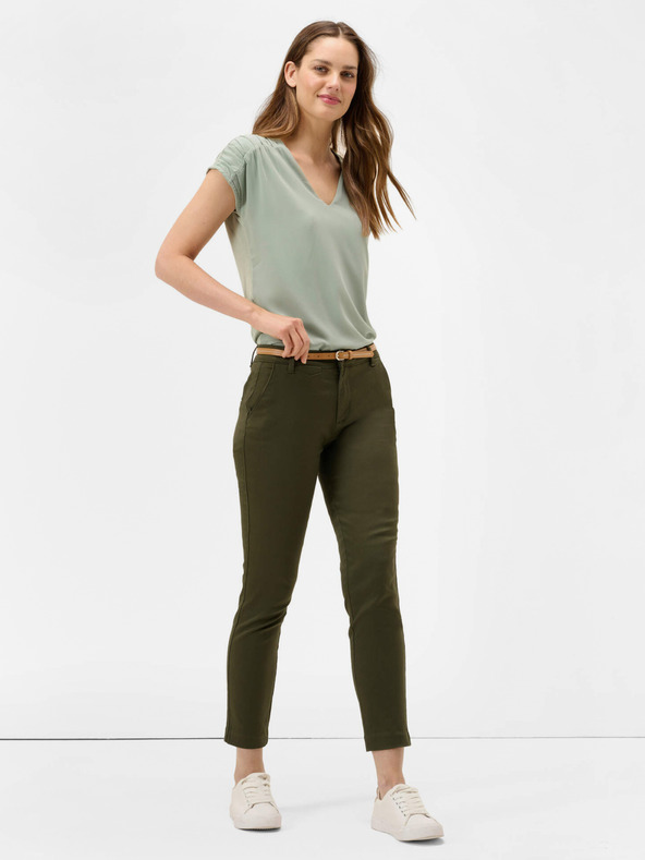 Orsay Khaki skrátené chino nohavice s opaskom ORSAY
