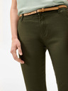 Orsay Khaki skrátené chino nohavice s opaskom ORSAY