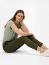 Orsay Khaki skrátené chino nohavice s opaskom ORSAY