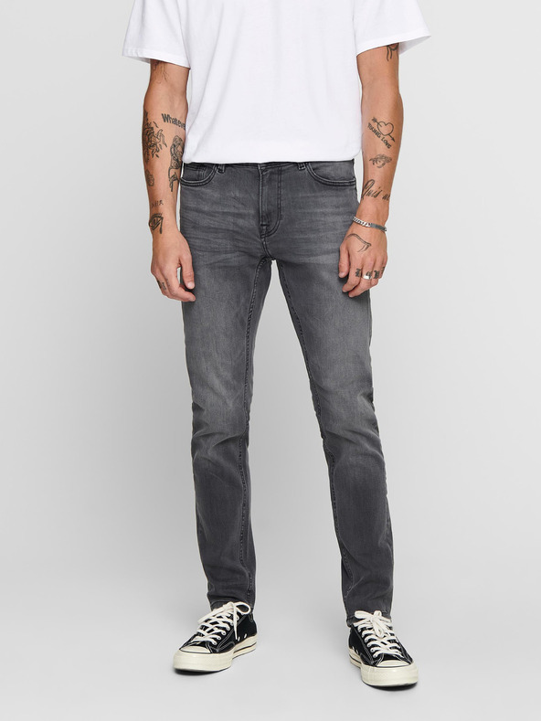 ONLY & SONS Šedé slim fit džínsy ONLY & SONS Warp