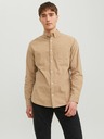 Jack & Jones Jack & Jones Klasická pánska béžová manšestrová košeľa