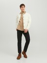 Jack & Jones Jack & Jones Klasická pánska béžová manšestrová košeľa