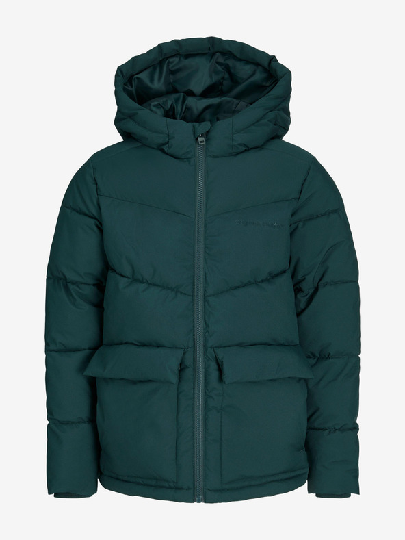 Jack & Jones Jack & Jones Sterbo tmavozelená chlapčenská prešívaná zimná bunda