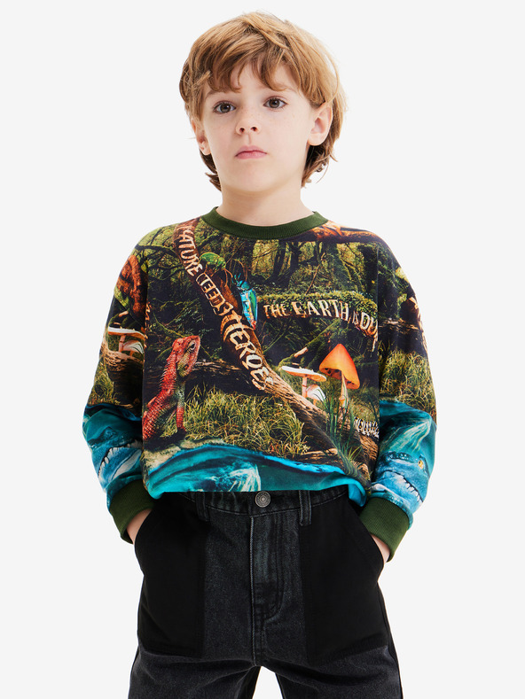 Desigual Modro-zelená chlapčenská mikina Desigual Newman