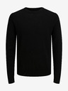 Jack & Jones Čierny pánsky vlnený sveter Jack & Jones Mark